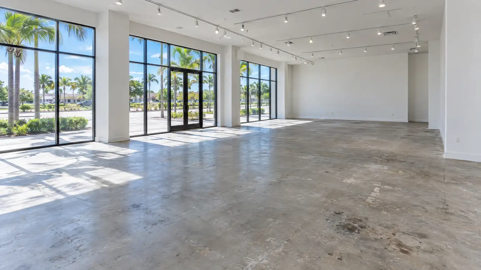 Before: A retail store floor before and after polishing