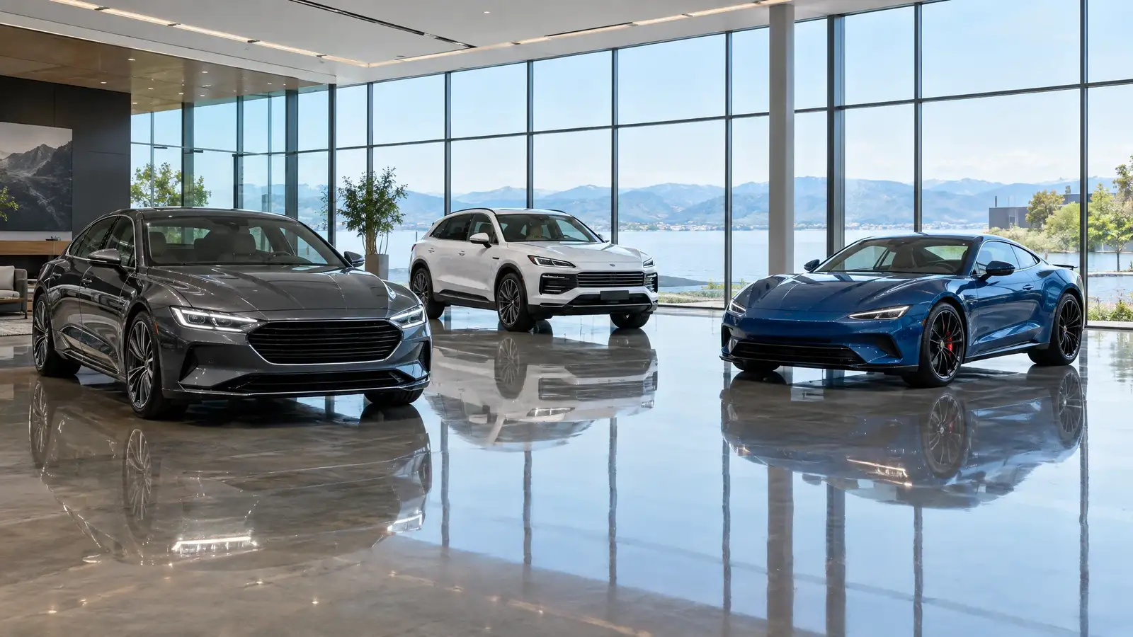 Auto Dealership and Garage Showroom Polishing by Mirror Finish Concrete