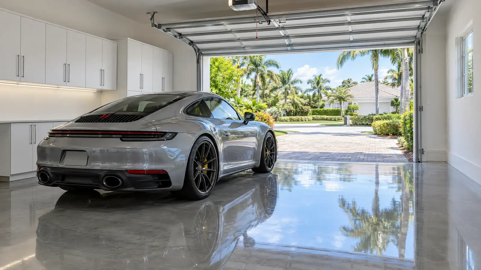 Garage Floor Polishing by Mirror Finish Concrete