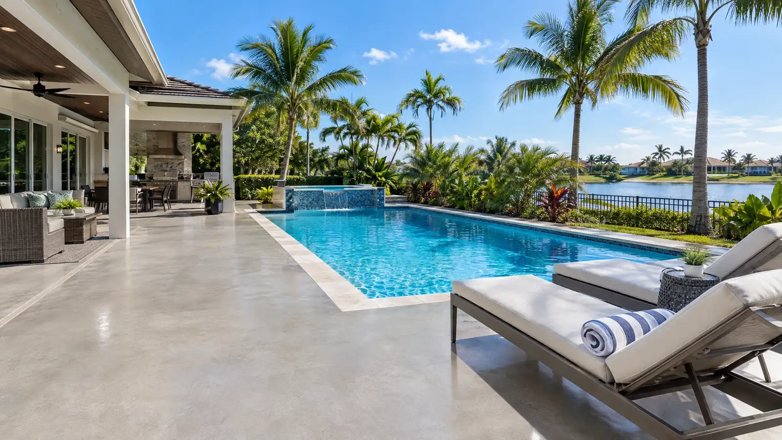 Patio, Lanai and Pool Deck Grinding and Sealing by Mirror Finish Concrete